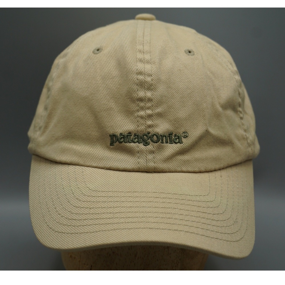 Vintage 2005 Patagonia Flexfit Hat Tan Khaki Organic Cotton Cap OSFA